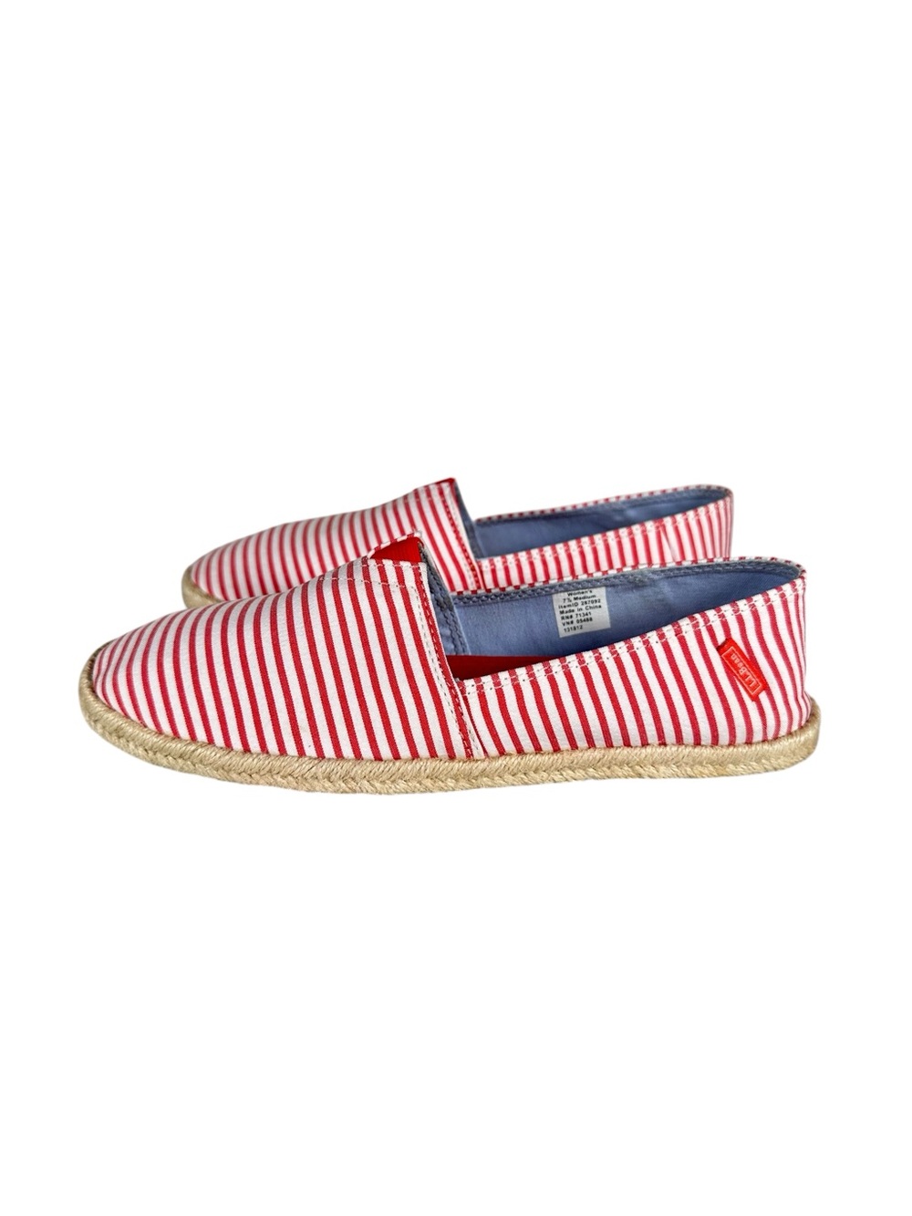 L.L.BEAN Red & White Stripe Espadrille Flats - Picture 4 of 9